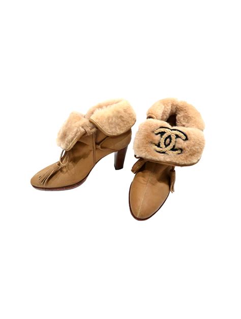 chanel boots with fur|chanel heeled boots.